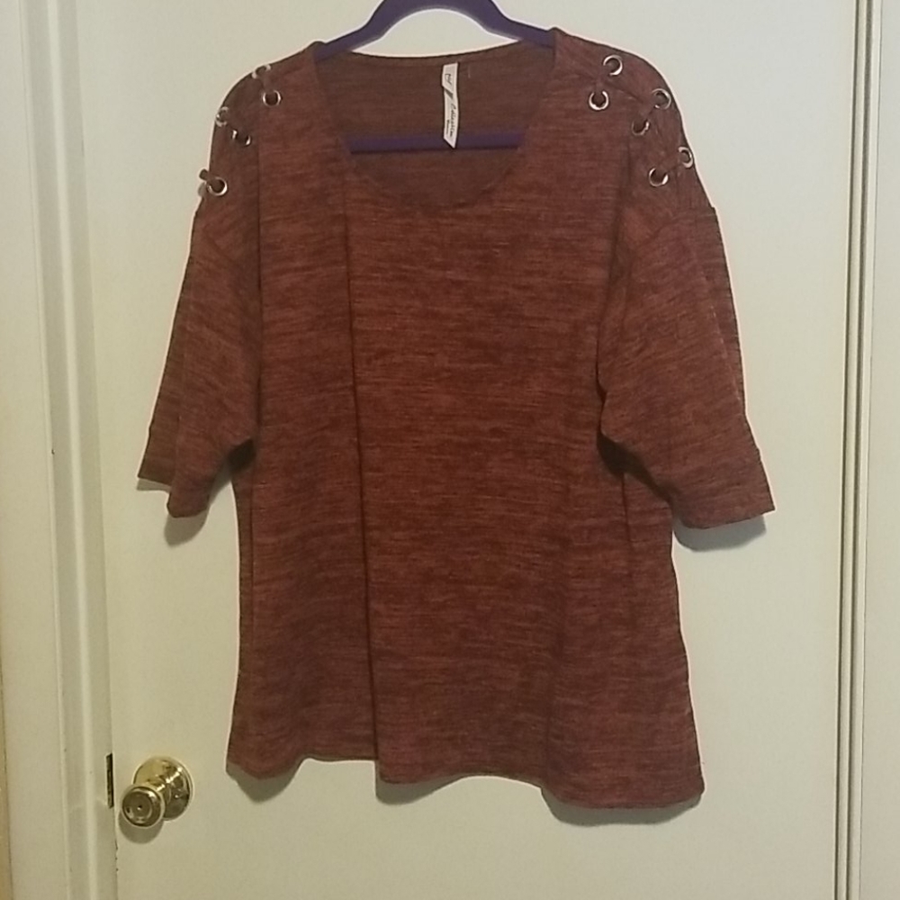 Ny Collection Short Sleeve Shirt Size 1X